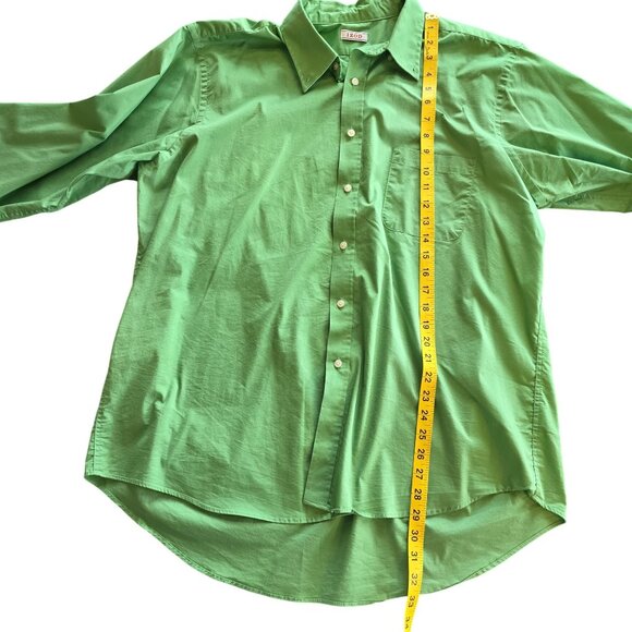 Izod Mens Green Long Sleeve Button-Down Shirt Size 17-17.5 - Picture 5 of 7